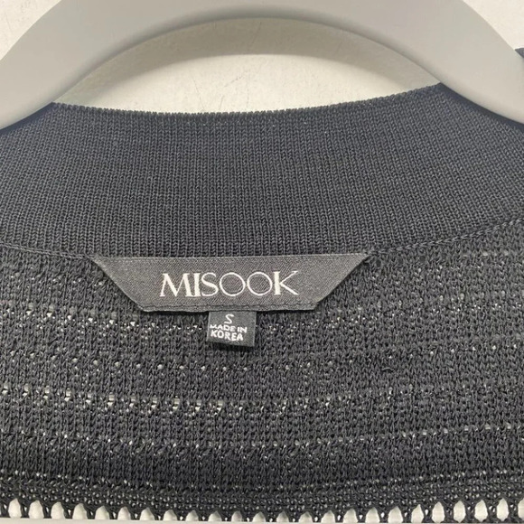 Misook Knit Striped Cardigan Sweater S Black - Picture 3 of 5